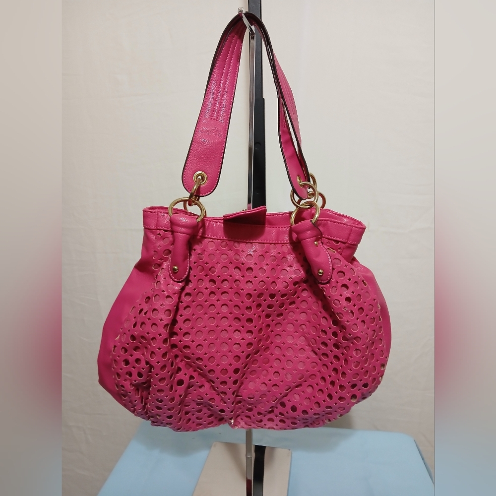 Plum Creek Boutique Fuchsia Cutout Shoulder Bag